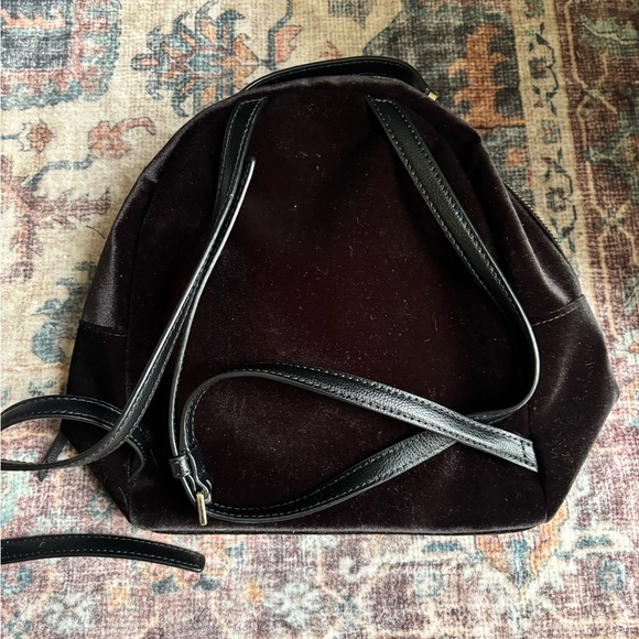 Kate Spade Luxe Black Velvet Backpack